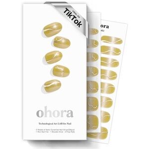 Ohora Mustard Ray Yellow & Gold Semi Cured Nail Wraps